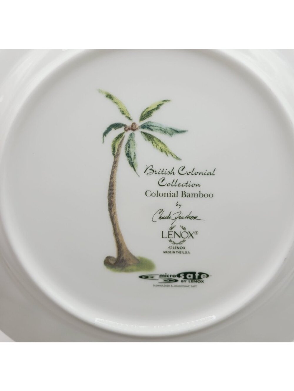 Lenox British Colonial Bamboo Luncheon Plate 9.25" Porcelain Palm Tree - Picture 6 of 7